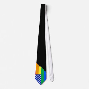LGBT Rainbow American Flag Stropdas