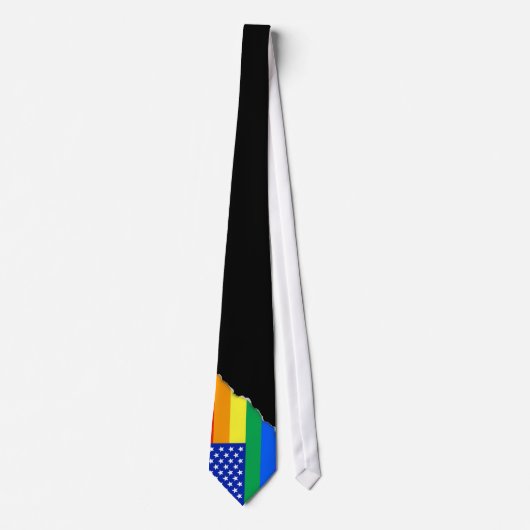 LGBT Rainbow American Flag Stropdas (Voorkant)