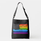 LGBT Rainbow American Pride Flag Cross Body Bag Crossbody Tas (Achterkant)