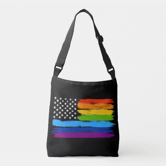 LGBT Rainbow American Pride Flag Cross Body Bag Crossbody Tas (Voorkant)