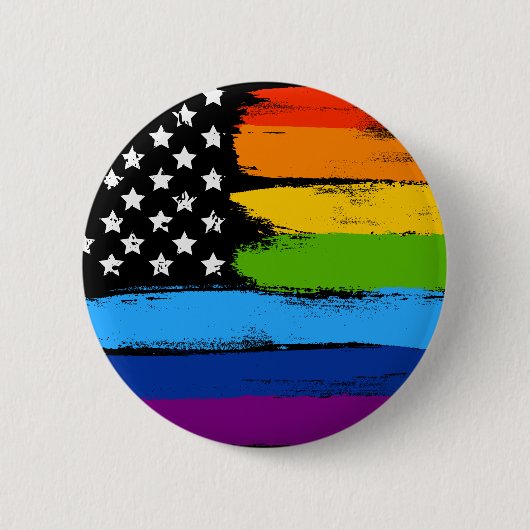 LGBT Rainbow American Pride Flag Ronde Button 5,7 Cm (Voorkant)