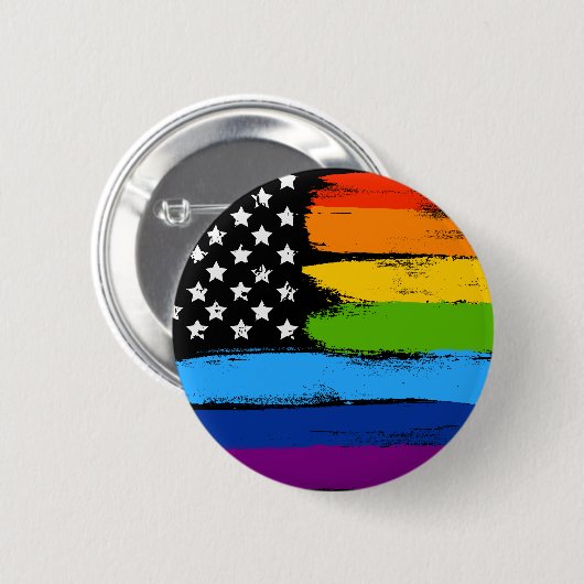 LGBT Rainbow American Pride Flag Ronde Button 5,7 Cm (Voorkant /achterkant)
