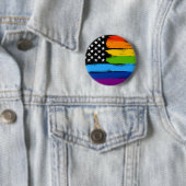 LGBT Rainbow American Pride Flag Ronde Button 5,7 Cm (In situ)