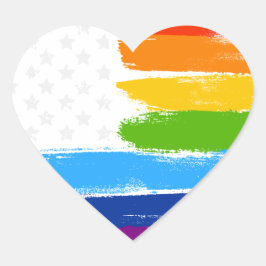LGBT Rainbow American Pride Vlag Hart Sticker