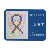 LGBT Rainbow Awareness Ribbon Angel Magnet Magneet (Horizontaal)
