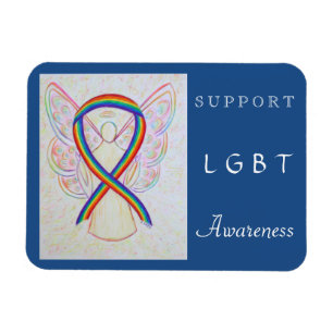 LGBT Rainbow Awareness Ribbon Angel Magnet Magneet