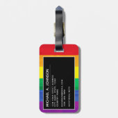 LGBT Rainbow Beach Monogram op persoonlijke titel Bagagelabel (Achterkant verticaal)