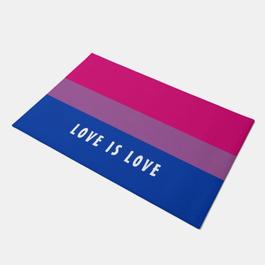 LGBT Rainbow Bisexual Pride Flag aangepaste tekst Deurmat (Schuin)