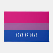 LGBT Rainbow Bisexual Pride Flag aangepaste tekst Deurmat (Voorkant)