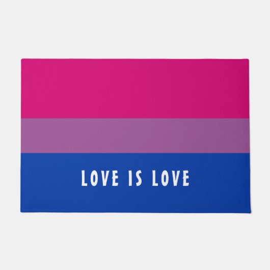 LGBT Rainbow Bisexual Pride Flag aangepaste tekst Deurmat (Voorkant)