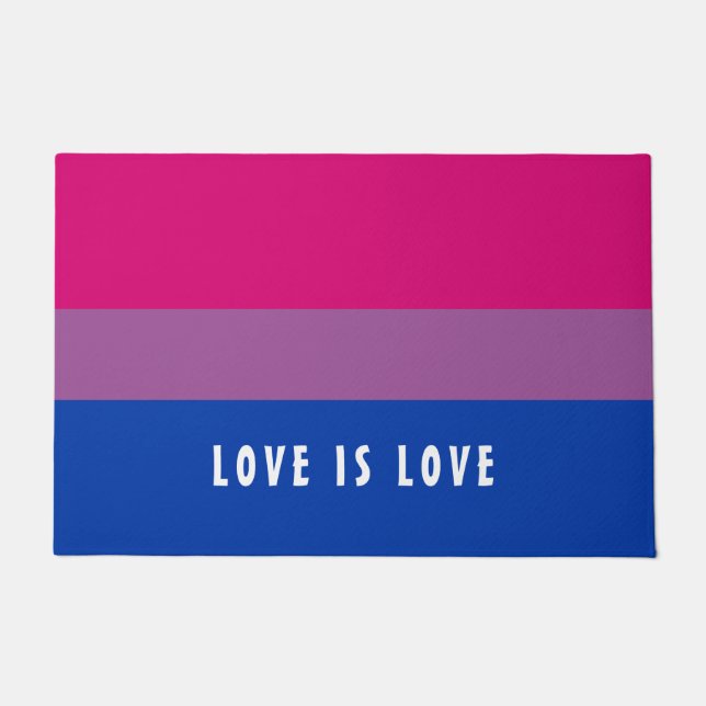 LGBT Rainbow Bisexual Pride Flag aangepaste tekst Deurmat (Voorkant)