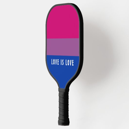 LGBT Rainbow Bisexual Pride Flag aangepaste tekst Pickleball Paddle (Links)
