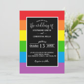 LGBT Rainbow bruiloft uitnodiging (Staand voorkant)