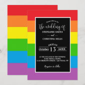 LGBT Rainbow bruiloft uitnodiging (Voorkant / Achterkant)