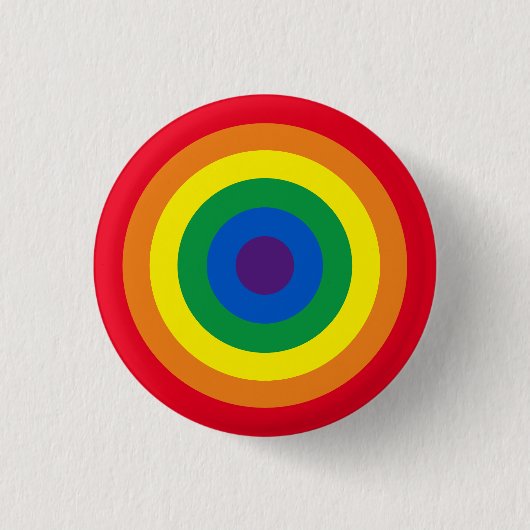 Lgbt rainbow bullseye gay pride vlag ronde button 3,2 cm (Voorkant)