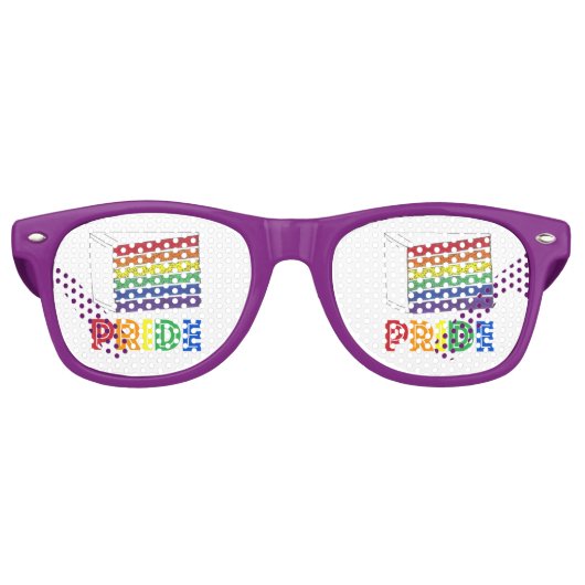 LGBT Rainbow Cake Slice Gay Pride Parade Shades Retro Zonnebril (Voorkant)