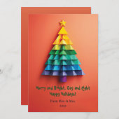 LGBT Rainbow Christmas Tree Kaart (Voorkant / Achterkant)