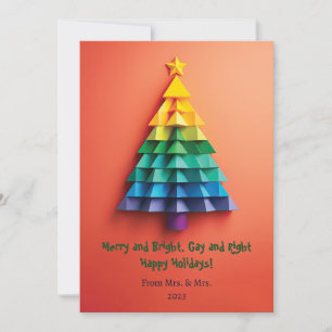 LGBT Rainbow Christmas Tree Kaart