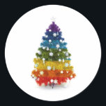 LGBT Rainbow Christmas Tree Sticker<br><div class="desc">regenboog kerstboom</div>