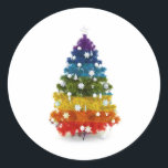 LGBT Rainbow Christmas Tree Sticker<br><div class="desc">regenboog kerstboom</div>