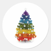 LGBT Rainbow Christmas Tree Sticker