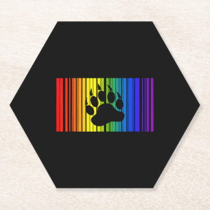 LGBT Rainbow Colours Barcode Icon Pride Gay Beer Kartonnen Onderzetters