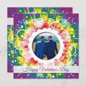 LGBT Rainbow Custom Photo Valentijnsdag Feestdagenkaart (Voorkant / Achterkant)