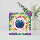 LGBT Rainbow Custom Photo Valentijnsdag Feestdagenkaart (Staand voorkant)