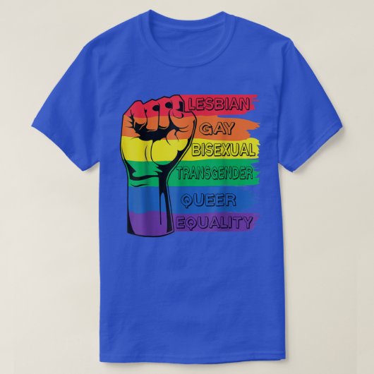 LGBT Rainbow Fist Pride Month LGBTQ Gay Pride T-shirt (Design voorkant)