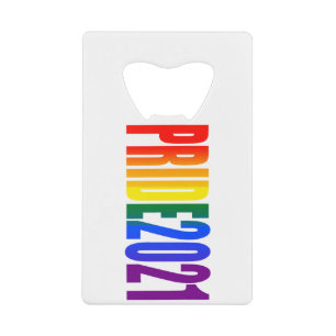 LGBT Rainbow Flag Colors LGBTQ Gay Pride 2021 Creditkaart Flessenopener