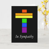 LGBT Rainbow Flag Cross Sympathy Card Kaart (Gele Bloem)