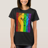 Lgbt Rainbow Flag Gay Pride Fist Queer Lgbetq Prid T-shirt (Voorkant)