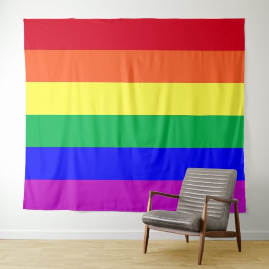 LGBT Rainbow Flag Gay Pride Parade Gay Party Decor Wandkleed (In Situ (horizontaal))