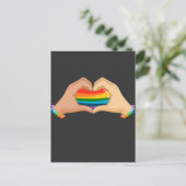 LGBT Rainbow Flag Hands Heart Colorful Love Briefkaart (Staand voorkant)
