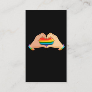 LGBT Rainbow Flag Hands Heart Colorful Love Visitekaartje