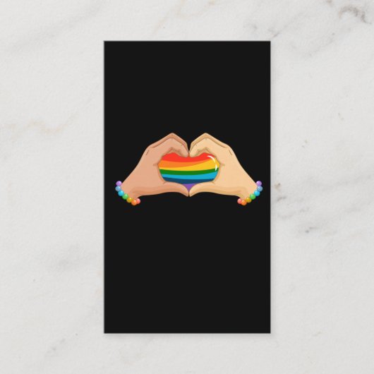 LGBT Rainbow Flag Hands Heart Colorful Love Visitekaartje (Voorkant)
