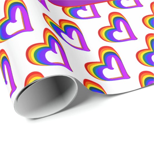 LGBT Rainbow Flag Heart Pattern Colorful Gay Pride Cadeaupapier (Rol Hoek)
