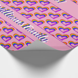 LGBT Rainbow Flag Heart Pattern Colorful Gay Pride Cadeaupapier