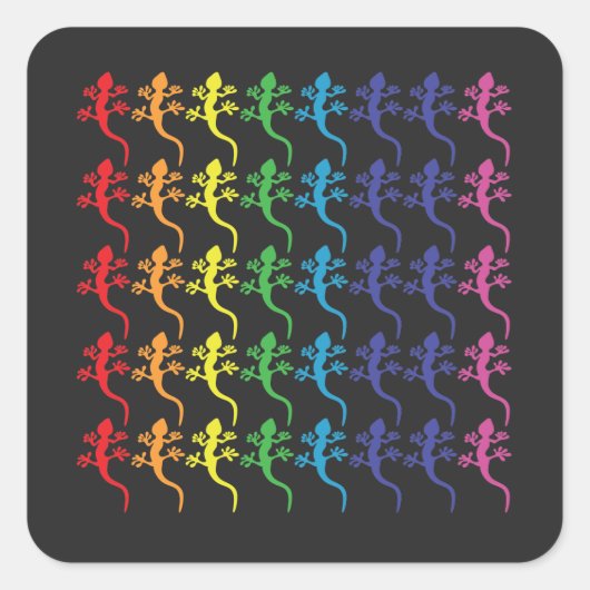 LGBT Rainbow Flag Lizards Vierkante Sticker (Voorkant)