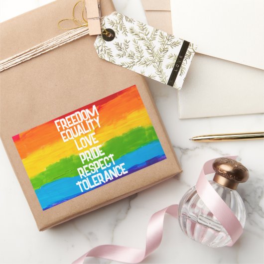 LGBT Rainbow Flag Square Sticker – Pride LGBTQ+ (Geschenken)
