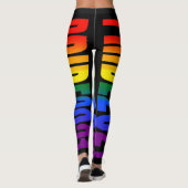 LGBT Rainbow Flag Text Gay Pride 2021 LGBTQ Leggings (Achterkant)