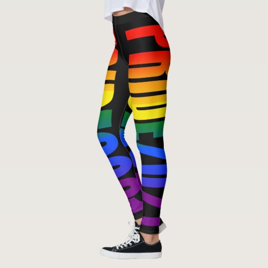 LGBT Rainbow Flag Text Gay Pride 2021 LGBTQ Leggings (Links)