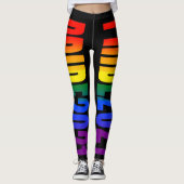 LGBT Rainbow Flag Text Gay Pride 2021 LGBTQ Leggings (Voorkant)