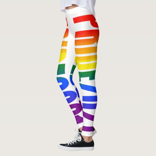 LGBT Rainbow Flag Text Gay Pride 2021 LGBTQ Leggings (Links)
