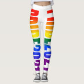 LGBT Rainbow Flag Text Gay Pride 2021 LGBTQ Leggings (Voorkant)