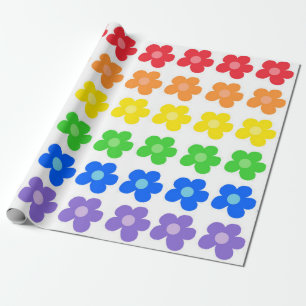 LGBT Rainbow Flowers Gay Pride Freedom & Equality Cadeaupapier