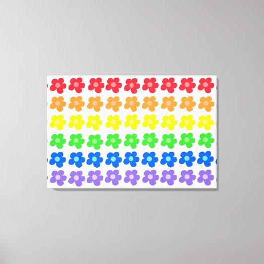 LGBT Rainbow Flowers Gay Pride Freedom & Equality Canvas Afdruk (Voorkant)