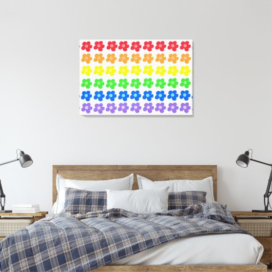LGBT Rainbow Flowers Gay Pride Freedom & Equality Canvas Afdruk (Insitu (Slaapkamer))