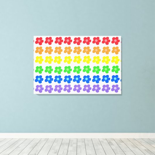 LGBT Rainbow Flowers Gay Pride Freedom & Equality Canvas Afdruk (Insitu (Houten vloer))