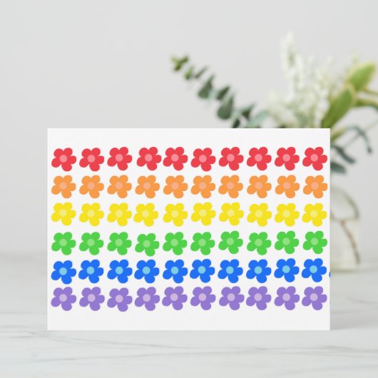 LGBT Rainbow Flowers Gay Pride Freedom & Equality Kaart (Staand voorkant)